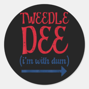 Tle Dee With Dum Halloween Matching Costume Women Classic Round Sticker