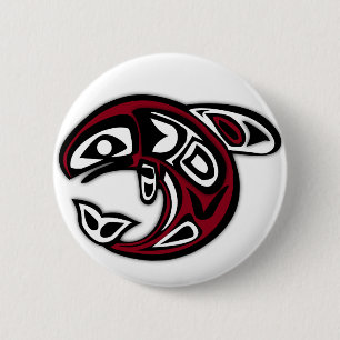 Tlingit Orca Totem Tattoo Killer Whale Art 6 Cm Round Badge