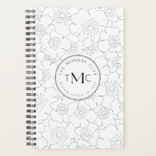 TMC White Floral Logo Planner