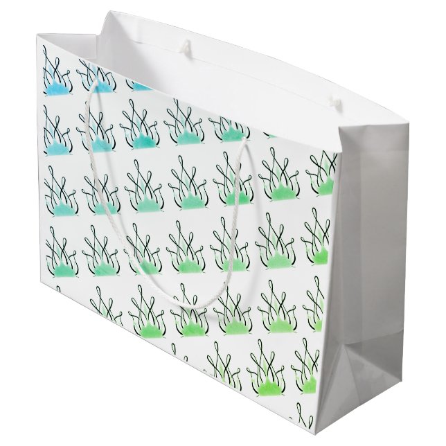 TMH COLLECTION - Teal Green Gift Bag (Back Angled)