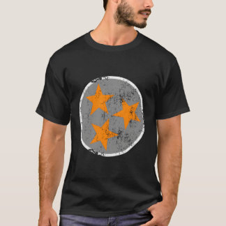 Tn Flag Distressed Grey Orange Tennessee State Fla T-Shirt