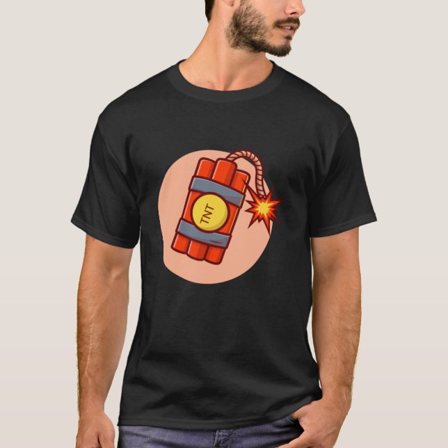 Tnt Bomb Cartoon Vector Icon Illustration  T-Shirt (Front)
