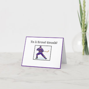 To A Great Hockey Coach Thank You Card