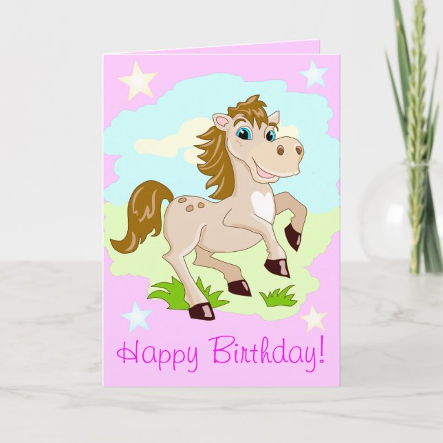 To a Very Special Girl Happy Horse Stars Card (Front)