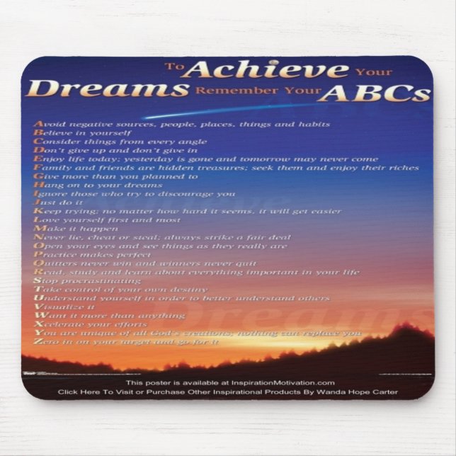 To Achieve Your Dreams...(shooting star) mousepad (Front)