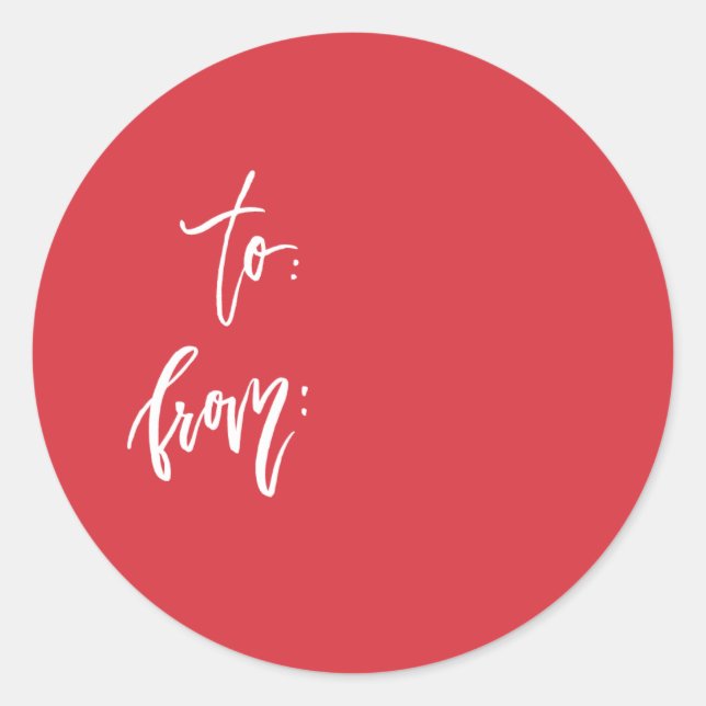 To and From Gift Wrap Sticker (Front)