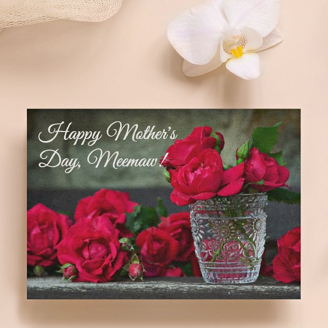 To Any Recipient, Vibrant Red Roses Mothers Day Holiday Card (Creator Uploaded)
