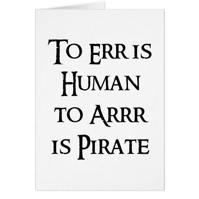 To Arrr is Pirate (Front)