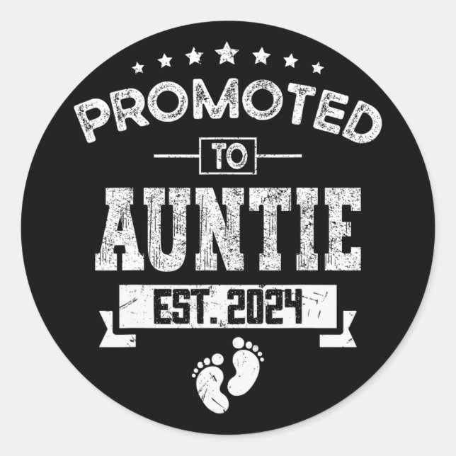 To Auntie 2024 New First Mothers Day 1st Time  Classic Round Sticker (Front)
