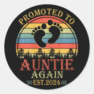 To Auntie Again Est 2024 Pregnancy Announcement Classic Round Sticker