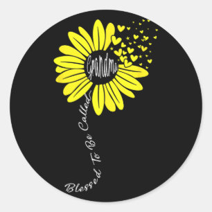 To Be Called Grandma Mothers Day Sunflower Family Classic Round Sticker