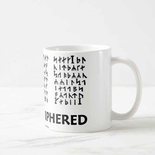 To Be Deciphered (Jules Verne Runic Cryptogram) Coffee Mug (Right)