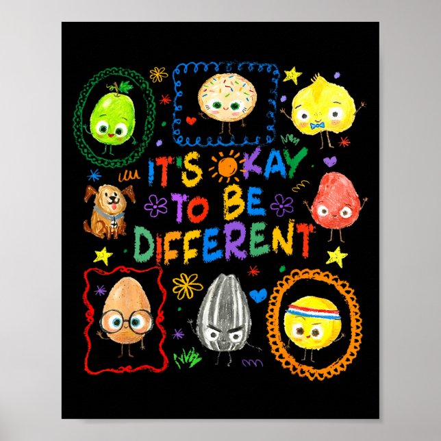 To be different autism awareness autistic puzzle poster (Front)