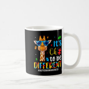 To be different autism awareness cute giraffe coffee mug