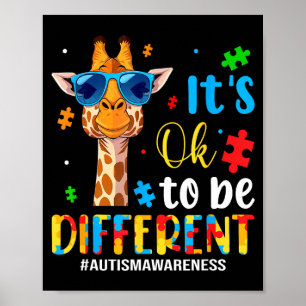 To be different autism awareness cute giraffe poster