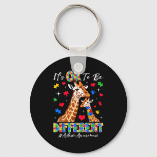 To be different autism awareness giraffe puzzles key ring