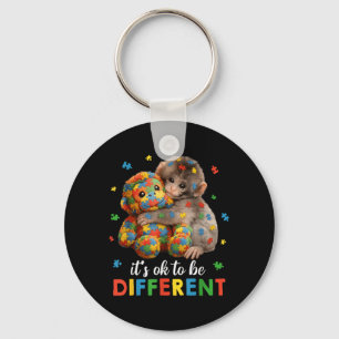 to Be Different Autism Awareness Monkey Punch Key Ring
