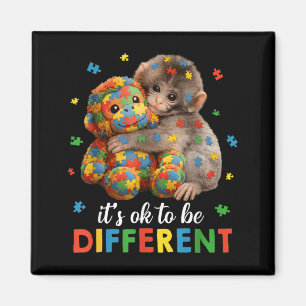 to Be Different Autism Awareness Monkey Punch Magnet