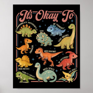 to Be Different Autism Dinosaur Autism Acceptance Poster