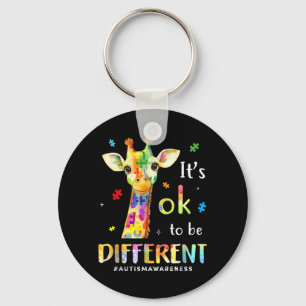to Be Different Cute Giraffe Animal Autism Key Ring