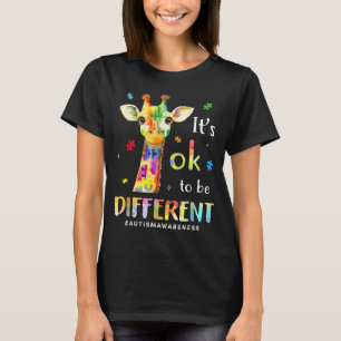to Be Different Cute Giraffe Animal Autism T-Shirt