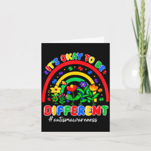 To be different puzzle autism awareness men women card