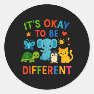 To Be Different Shirt Kids Cute Animals Diversity Classic Round Sticker