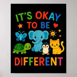 To Be Different Shirt Kids Cute Animals Diversity Poster