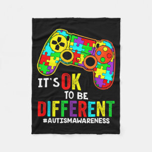 to Be Different Video Game Autism Awareness Boy Fleece Blanket