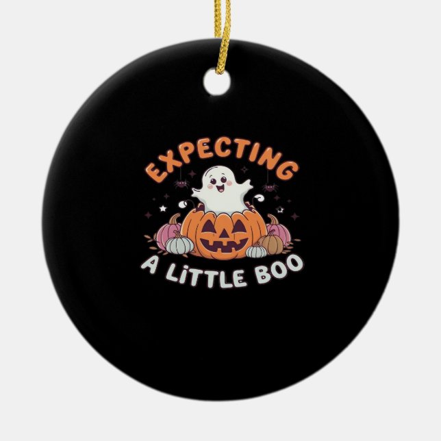 To Be Expecting Little Boo Ceramic Ornament (Front)