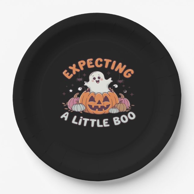 To Be Expecting Little Boo Paper Plate (Front)