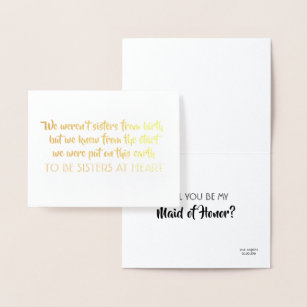 To Be Sisters - Sweet Bridesmaid Proposal Foil Card