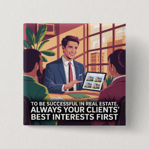 To Be Successful In Real Estate 15 Cm Square Badge
