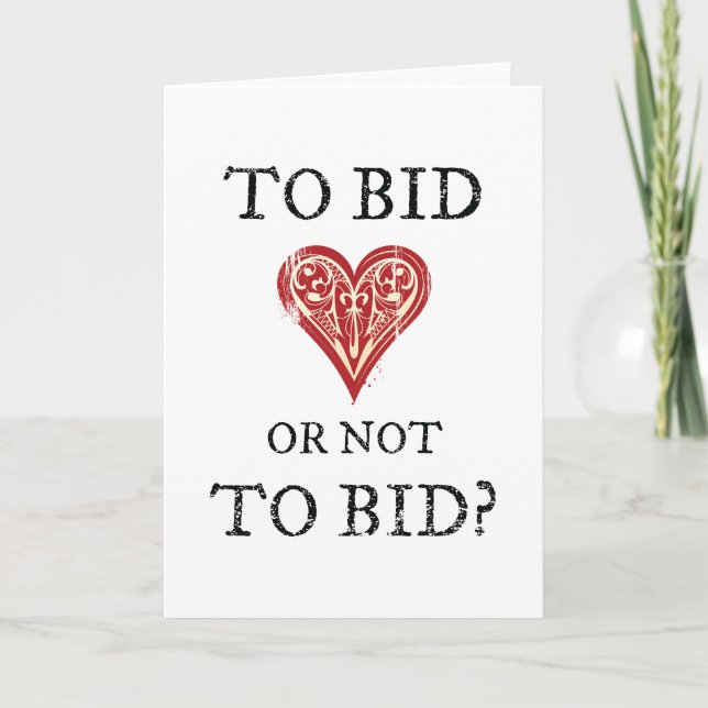 To Bid or Not To Bid - Duplicate Bridge Player Car Card (Front)
