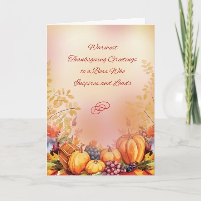 To Boss Thanksgiving Bountiful Appreciation Card (Front)