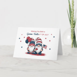 To Both of You Fourth of July Cute Patriotic Gnome Card