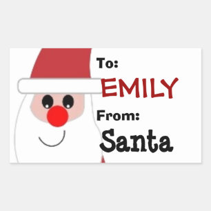 To Child From SANTA Gift Label Red and White V5A