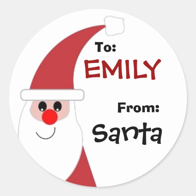 To Child From SANTA Gift Label Red and White v5A (Front)
