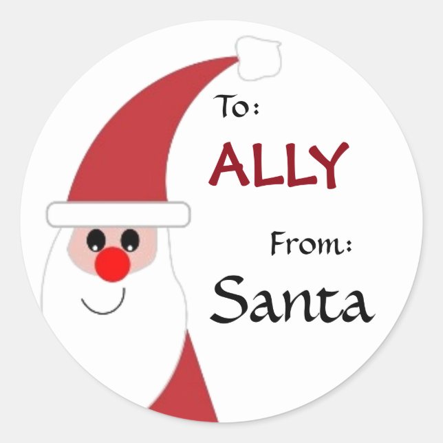 To Child From SANTA Gift Label Red and White v5B (Front)