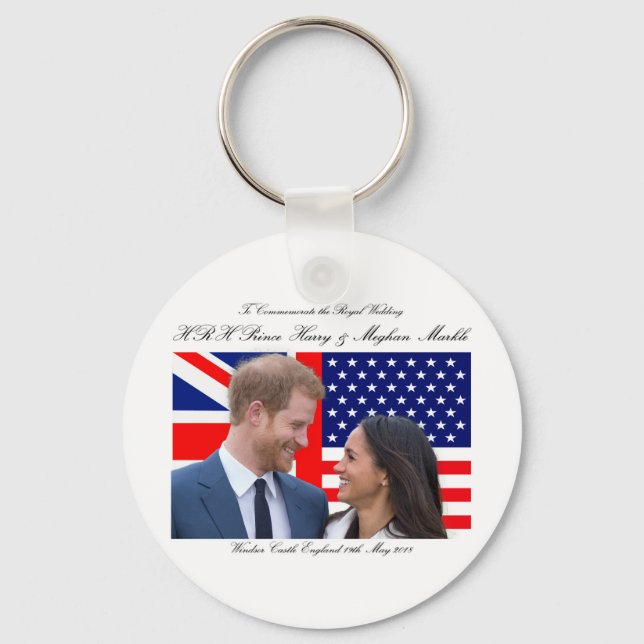 To Commemorate the Royal Wedding Harry and Meghan Key Ring (Front)