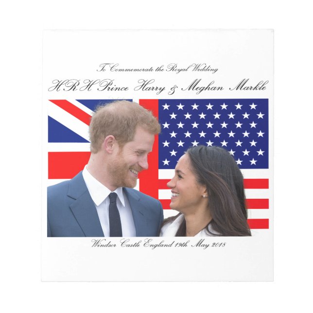 To Commemorate the Royal Wedding Harry and Meghan Notepad (Front)