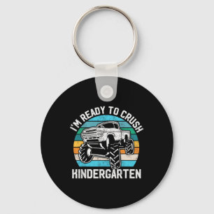 To Crush Kindergarten Monster Truck Back To School Key Ring