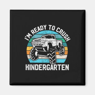 To Crush Kindergarten Monster Truck Back To School Magnet