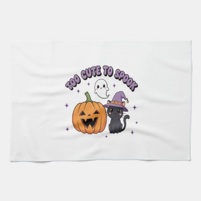 To Cute to Spook Halloween Tea Towel (Horizontal)