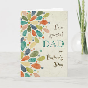 To Dad on Father's Day Colourful  Card