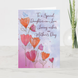 To Daughter in Law Mothers Day Love with Orange C Card