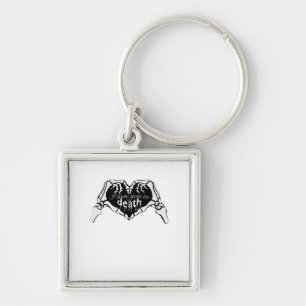 To Death  - Skeleton Hand Heart Key Ring