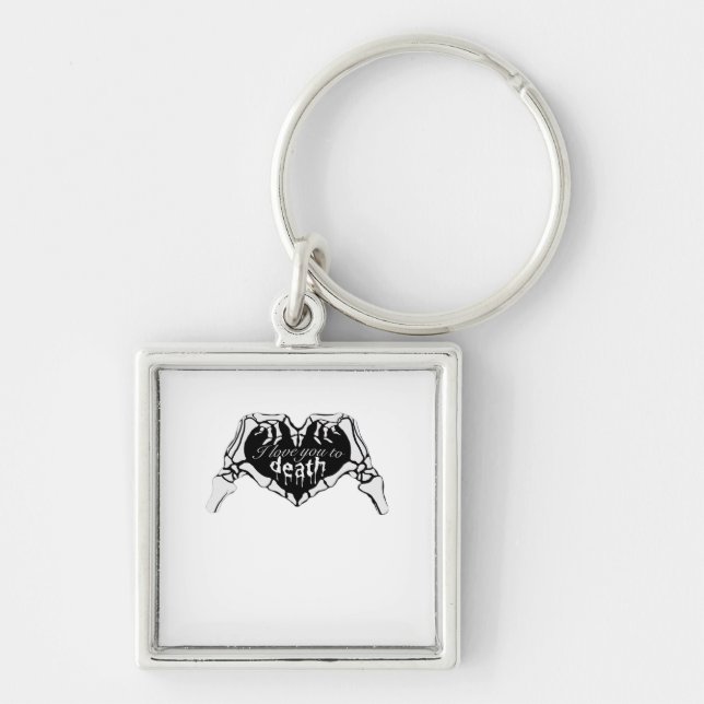 To Death  - Skeleton Hand Heart Key Ring (Front)