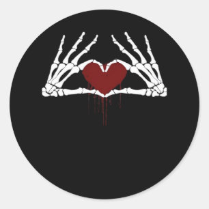 To Death  - Skeleton Heart Hands Classic Round Sticker