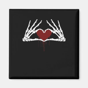 To Death - Skeleton Heart Hands Magnet